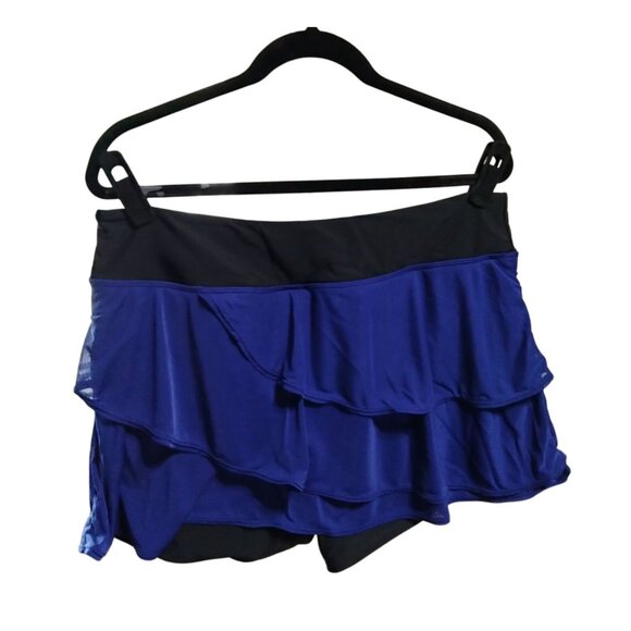Womens Swim Skort Bottom Built-In Brief Ruffle Design Elastic WaistbandSize 18W - Picture 6 of 8